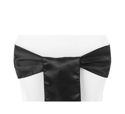 Black Satin Chair Sash