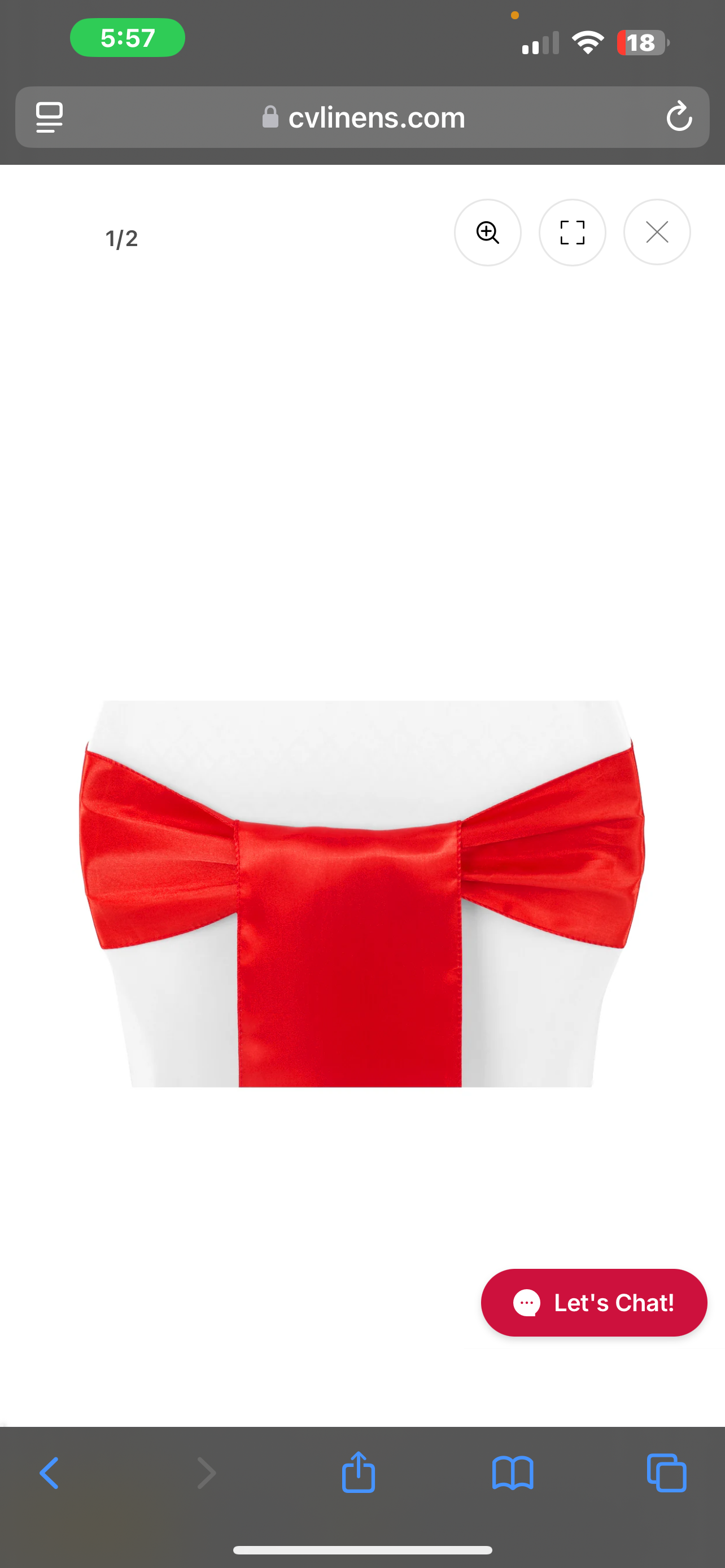 Red Satin Chair Tie Rental
