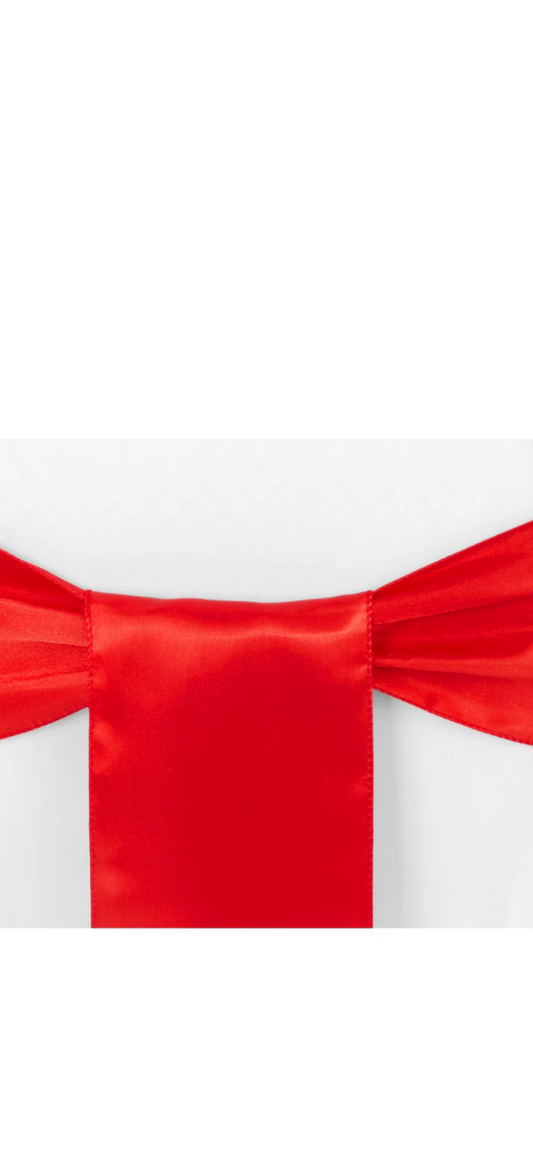 Red Satin Chair Tie Rental